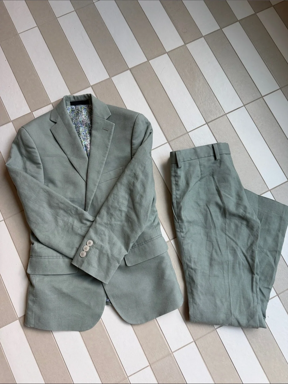 Boys Linen Suit Two-Piece Blazer & Pants size 10 Nordstrom Tallia